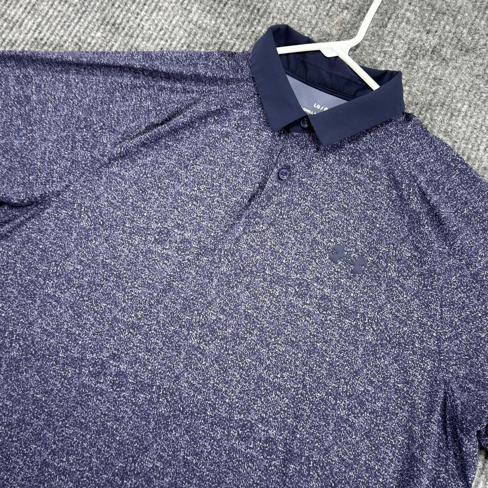 Under Armour Iso-Chill Polo Shirt Mens Large Blue Speckle Golf Performance